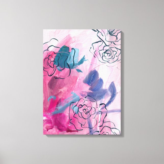 Impressão Em Tela Música interna - Desenho floral (Frente)