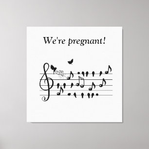 Impressão Em Tela Música Personalizada para Chá de Bebê Notas de Pás