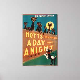 Impressão Em Tela Musical de gatos e cães "A Day and a Night"