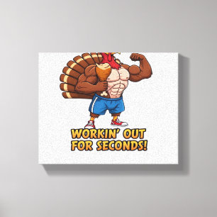 Impressão Em Tela Musical Turkey Gym Champion Engraçado Ação de Graç