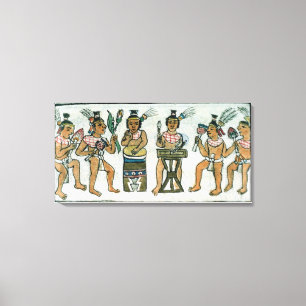 Impressão Em Tela Músicos astecas de uma conta do asteca