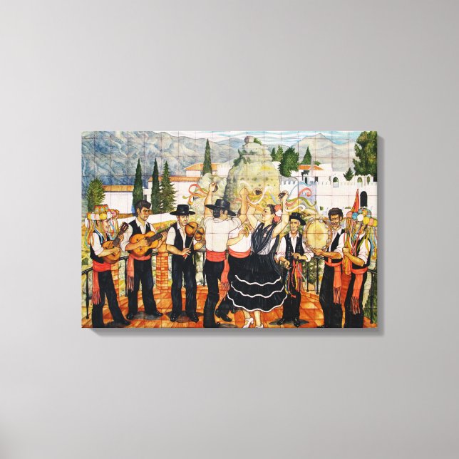 Impressão Em Tela Músicos Espanhóis Mural (Frente)