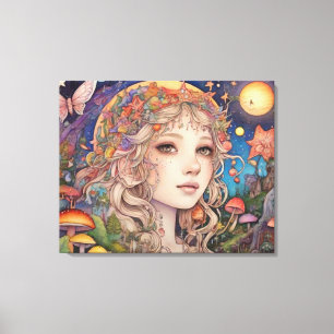 Impressão Em Tela Mystical Fantasy Girl - Mágica