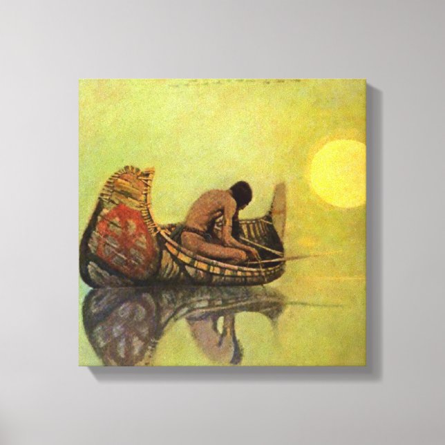 Impressão Em Tela N C Wyeth Western Painting "O Pescador Silencioso" (Frente)