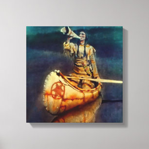 Impressão Em Tela N C Wyeth Western Painting "The Moose Call"