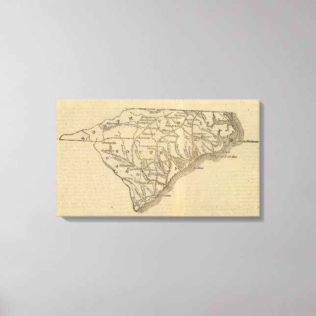 Impressão Em Tela N Carolina, S Carolina (Frente)