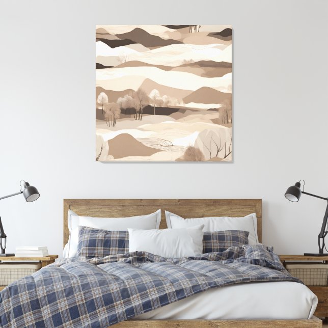 Impressão Em Tela Na arte Cream Landscape AI (Insitu(Quarto))