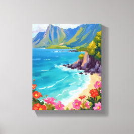 Impressão Em Tela Na Costa Pali Kauai Hawaii Pintura Costeira