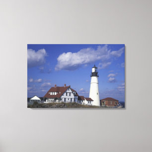 Impressão Em Tela NA, EUA, Maine, perto de Portland, Farol de Portla