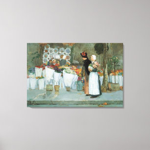 Impressão Em Tela Na Florista por Childe Hassam, Arte Fino Vintage