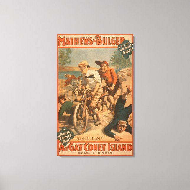 Impressão Em Tela "Na Ilha de gay Coney" Poster de Comédia Musical # (Frente)