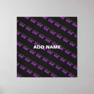 IMPRESSÃO EM TELA NA MODA MODERNO PERSONALIZÁVEL NEGRO VERIFICADO CO