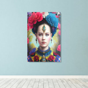 Impressão Em Tela Na moda princesa com roupa de tartan