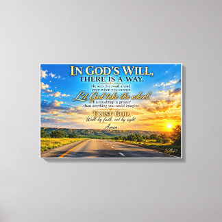 Impressão Em Tela Na Vontade de Deus Há um Caminho Inspiração Cristã