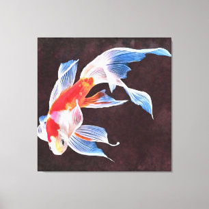 Impressão Em Tela Nadação de arte realista de peixe Goldfish