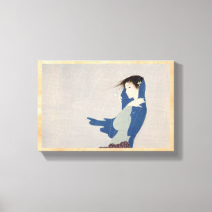 Impressão Em Tela Nakajima Kiyoshi Fine Rain mulher japonesa arte