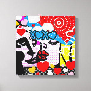 Impressão Em Tela Namorados pop Art