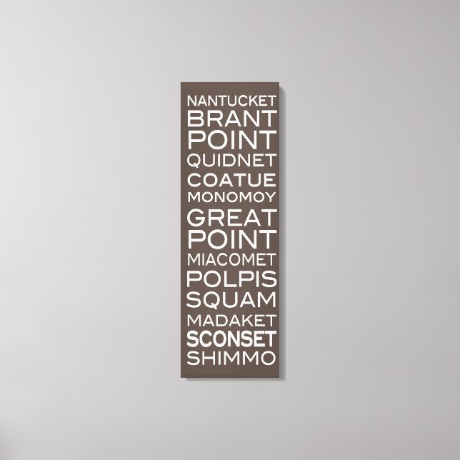 Impressão Em Tela Nantucket Places castanho e parede branca (Frente)