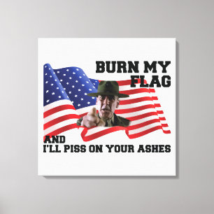 Impressão Em Tela Não queime minha bandeira