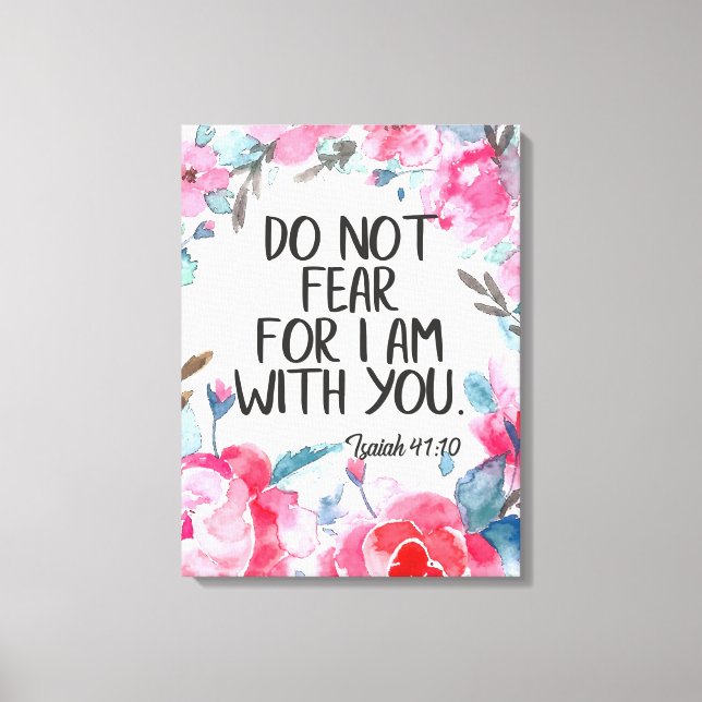 Impressão Em Tela Não temo que esteja contigo a citar o verso Bíblia (Frente)