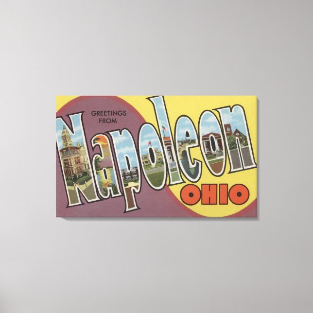 Impressão Em Tela Napoleão, Ohio - Cenas com Letras Grandes (Frente)