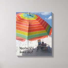 Impressão Em Tela Nápoles, Dia da Praia Colorida Imagem de Praia Col
