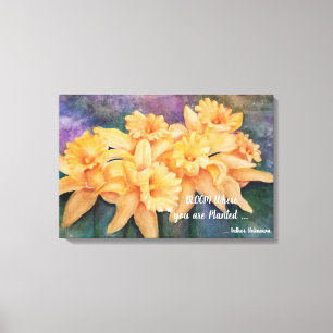 Impressão Em Tela Narcisos Deslumbrantes em Aquarelas