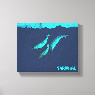 Impressão Em Tela Narwhal Sob O Gelo