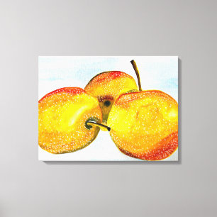 Impressão Em Tela Nashi pera fruta de aquarela amarela