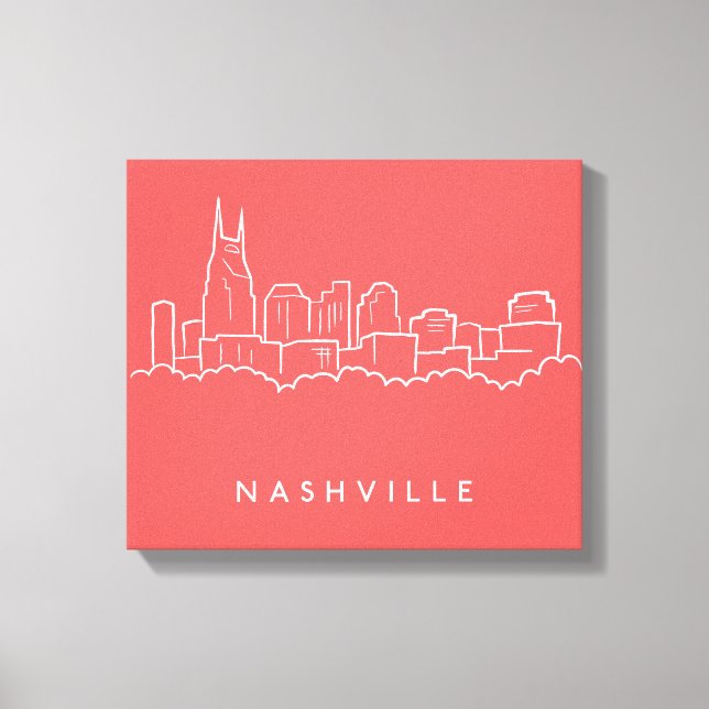Impressão Em Tela Nashville Skyline (Frente)