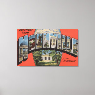Impressão Em Tela Nashville, Tennessee - Cenas com Letra Grande 2