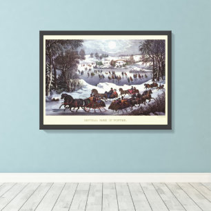 Impressão Em Tela Natais vintages Dormem, Central Park, no inverno