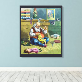 Impressão Em Tela Natais vintages, Fazer de Papai Noel Bonecas