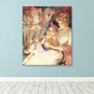 Impressão Em Tela Natais vintages, História da Hora de Leitura da M