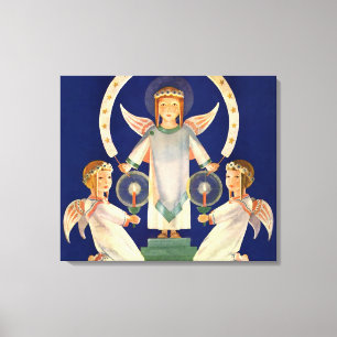 Impressão Em Tela Natais vintages, Papais noeis escandinavos Lúcia A