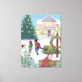 Impressão Em Tela Natal Aquecendo o Coração