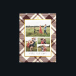 Impressão Em Tela Natal da Colagem de Fotos do Red Tartan 4 Beige &<br><div class="desc">Capturar a magia da estação com a nossa canvas bege e vermelho-escuro de xadrez tartã. Um fundo rico e eterno de xadrez tartana em vermelho e bege profundo, acentuado com toques refinados de ouro falso, cria um pano de fundo requintado. Um bege abençoado enrola berços de uma engraçada colagem de...</div>