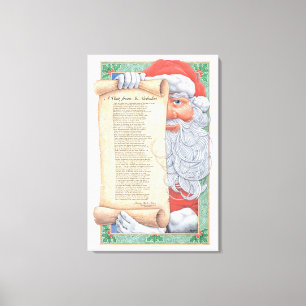 Impressão Em Tela Natal de Papai Noel