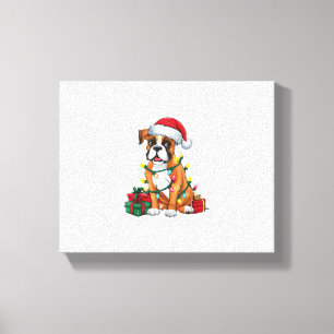 Impressão Em Tela Natal do Cachorro de Santa Hat Lighting