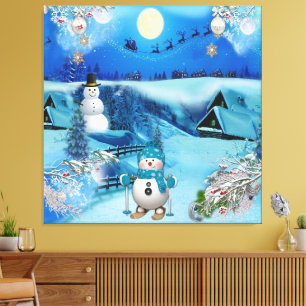 Impressão Em Tela Natal e Ano Novo de 2024