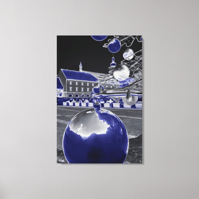Impressão Em Tela Natal em azul (Frente)