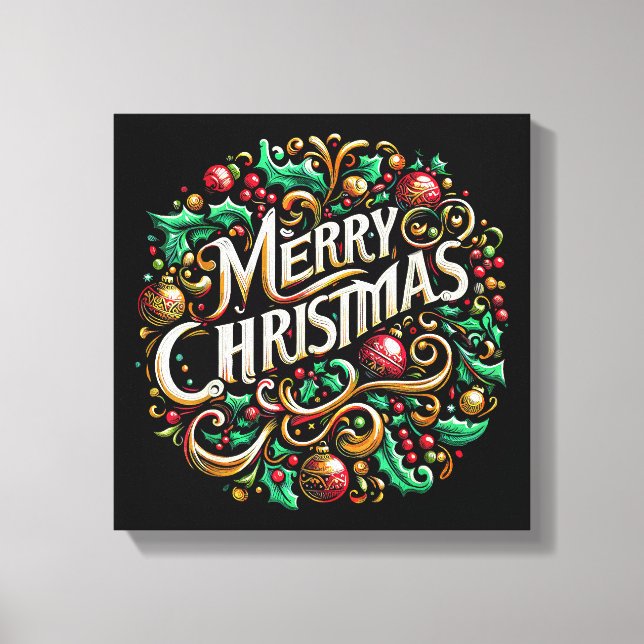 Impressão Em Tela Natal Feliz Natal Férias Férias Férias Férias Féri (Frente)