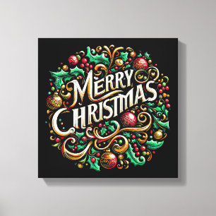Impressão Em Tela Natal Feliz Natal Manhã Feriado Fofo
