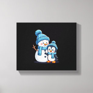 Impressão Em Tela Natal Feliz Natal Para Presente Pinguim Boneco de