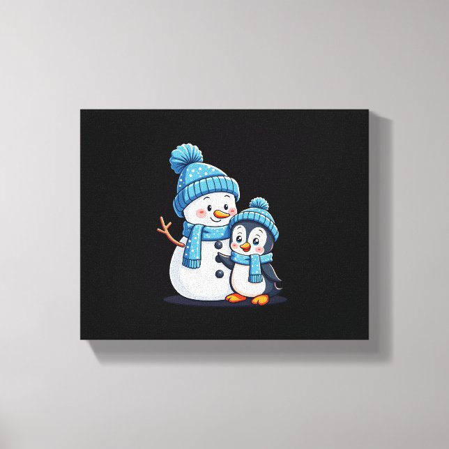 Impressão Em Tela Natal Feliz Natal Para Presente Pinguim Boneco de  (Frente)