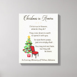 Impressão Em Tela Natal No Céu, Cadeira Vazia, Tristeza E Luto