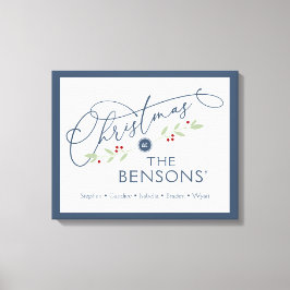 Impressão Em Tela "Natal no" Nome da família Holiday SVG