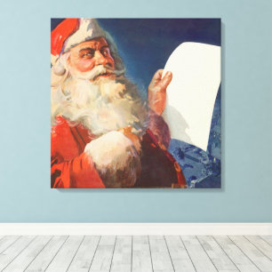 Impressão Em Tela Natal vintage, lista agradável impertinente de