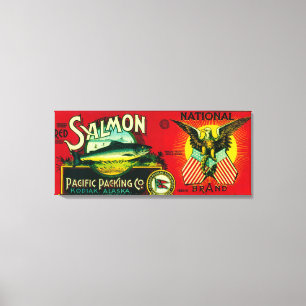 Impressão Em Tela National Salmon Can LabelKodiak, AK