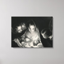 Natividade Jesus Virgem Maria Angels Black White